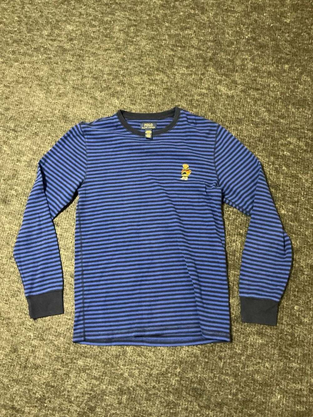 Polo Ralph Lauren Long Sleeve Sweater Mens Size Medium Blue Striped